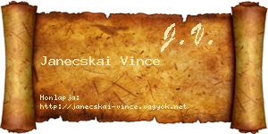 Janecskai Vince névjegykártya