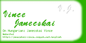 vince janecskai business card